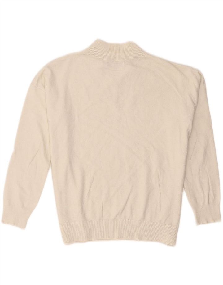 Maglione maglione con scollo a V da donna Marks & Spencer UK 14 medio bianco sporco