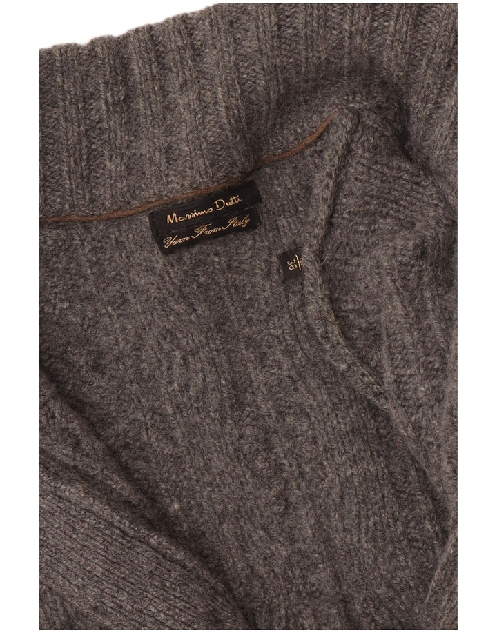 Maglione cardigan da donna Massimo Dutti UK 14 Grigio medio