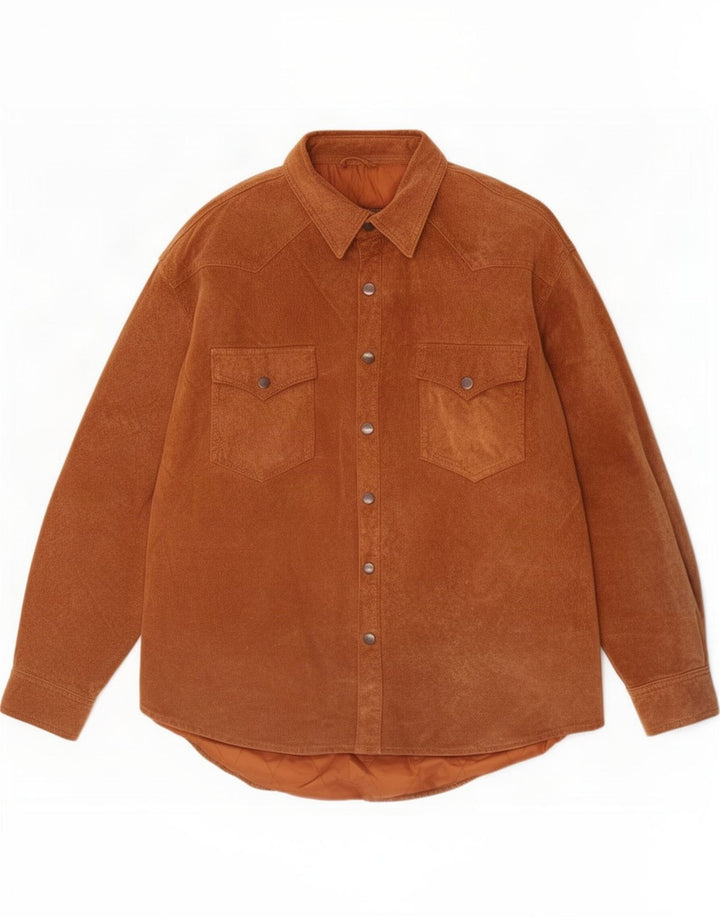 Giacca in pelle scamosciata da uomo censurata UK 36 piccola marrone