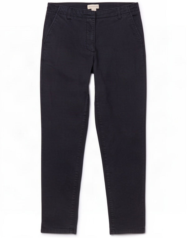 Monsoon Womens Slim Chino Trousers UK 10 Small W27 L28 Navy Blue Cotton