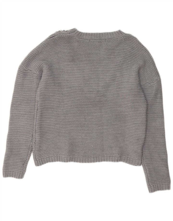 Guess maglione da donna con scollo a V UK 16 grande acrilico grigio
