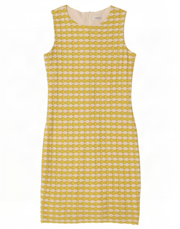 Abito tubino senza maniche da donna Calvin Klein UK 14 Giallo medio geometrico