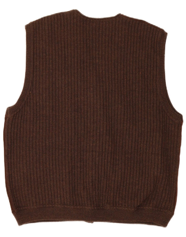 Gilet Uomo Scamosciato Il Granchio Pelle Marrone Medio