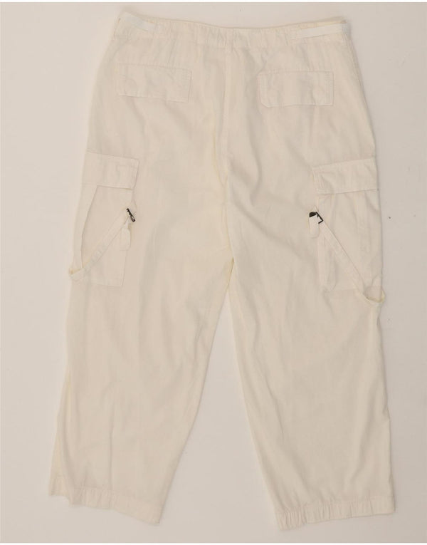 BLUGIRL BLUMARINE Womens Crop Cargo Trousers IT 46 Large W32 L26 White
