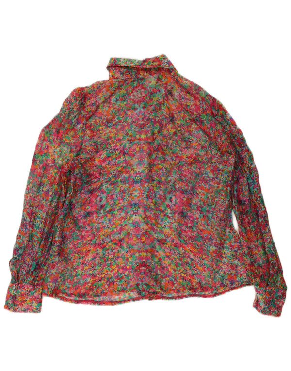 Camicia da donna vintage UK 14 floreale multicolore medio