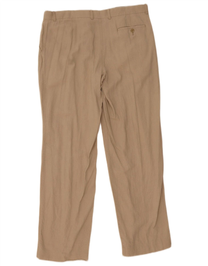 Pantaloni chino vestibilità regolare da uomo Marks & Spencer W36 L33 Lino beige