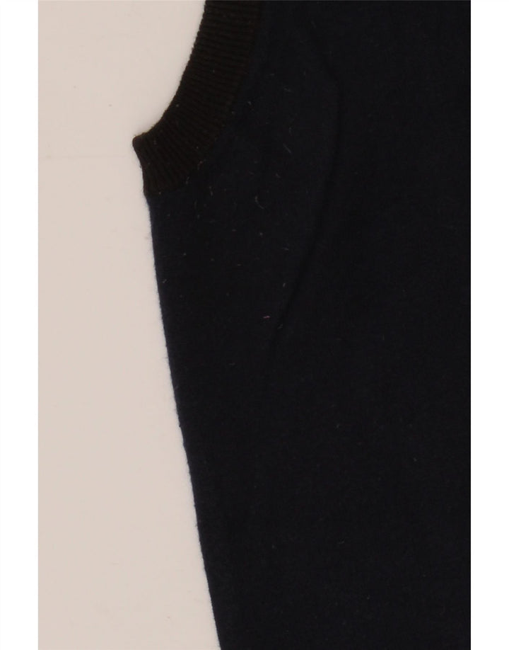 Maglione cardigan senza maniche da uomo Gas cotone medio blu navy