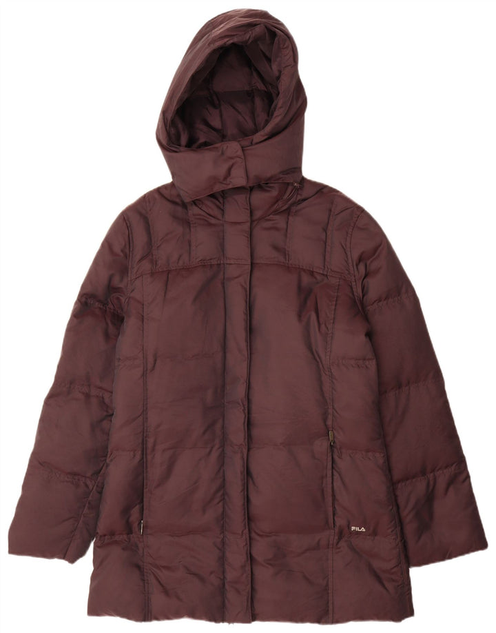 Cappotto imbottito con cappuccio da donna Fila UK 14 Poliammide marrone medio