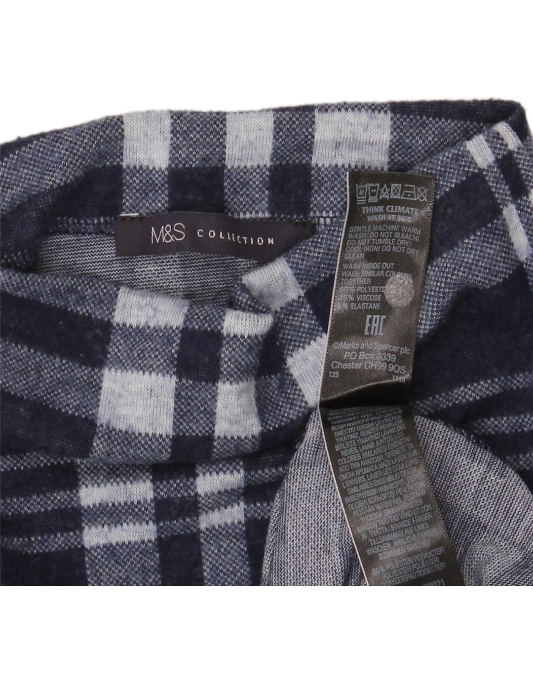 Maglione maglione a collo alto da donna Marks & Spencer UK 14 grande blu navy