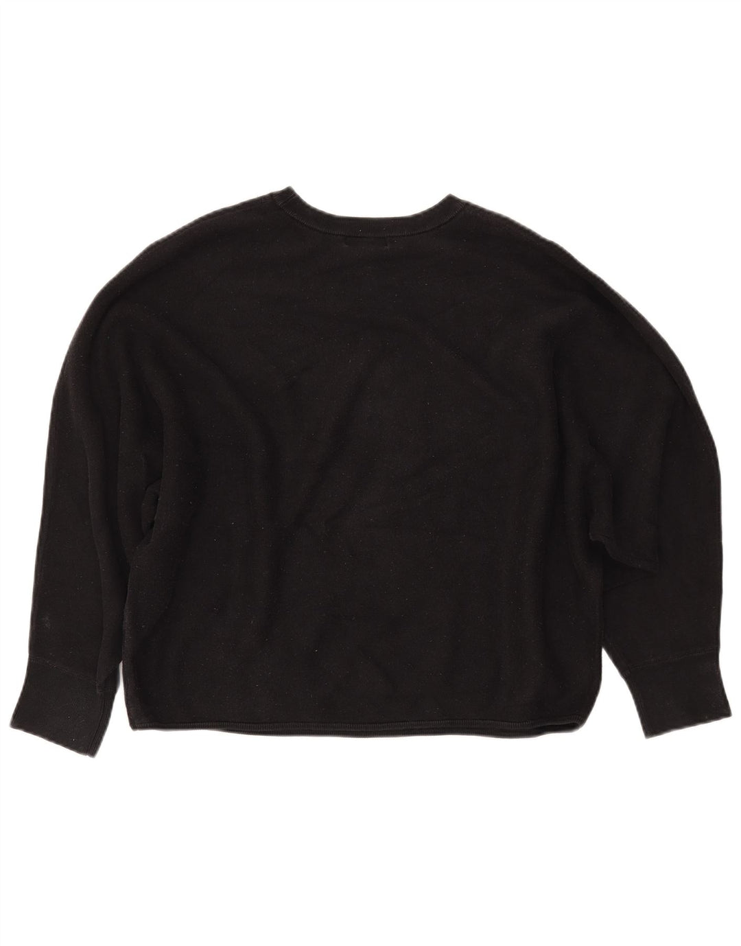 CALVIN KLEIN JEANS Felpa corta da donna Maglione UK 14 Medio Nero