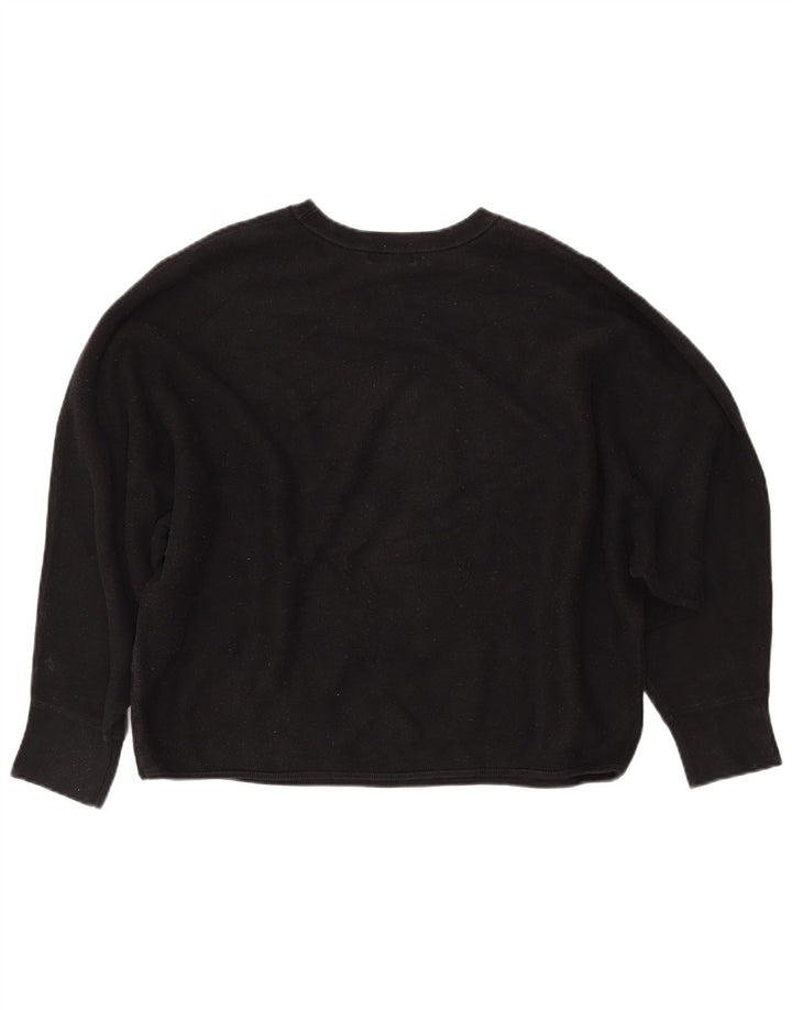 CALVIN KLEIN JEANS Felpa corta da donna Maglione UK 14 Medio Nero