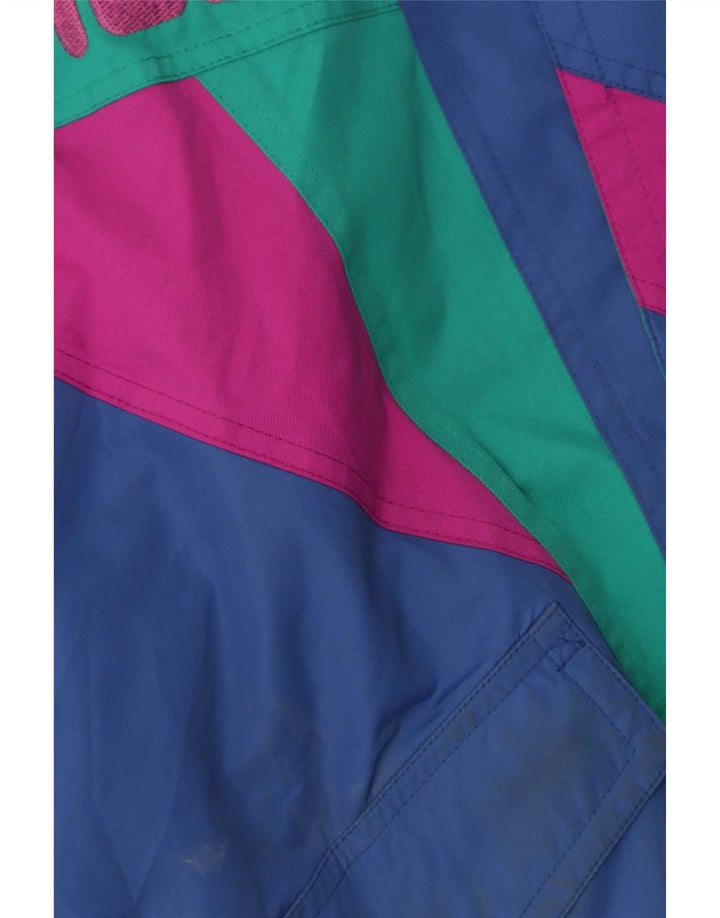 Giacca da sci con cappuccio grafico da uomo Fila UK 40 Poliestere color block blu medio