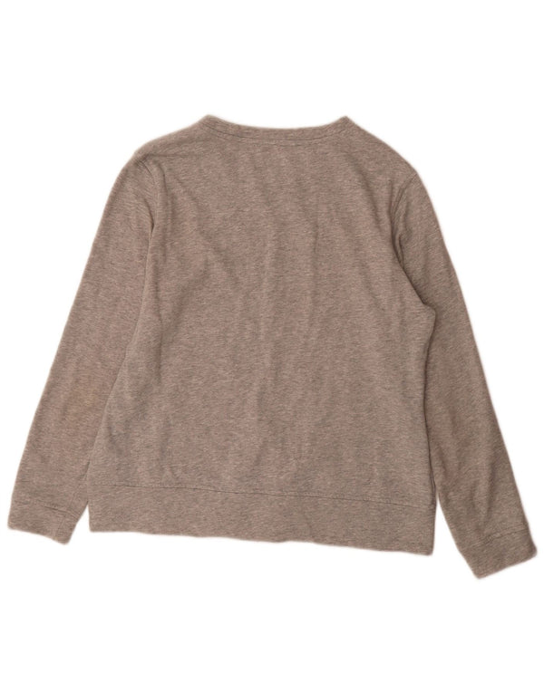 Felpa grafica da donna Adidas Maglione UK 16/18 Grande cotone grigio