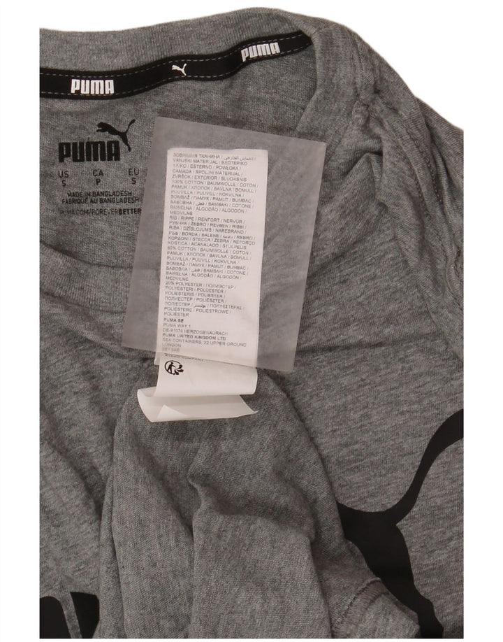 T-shirt grafica da uomo Puma Top Small in cotone grigio