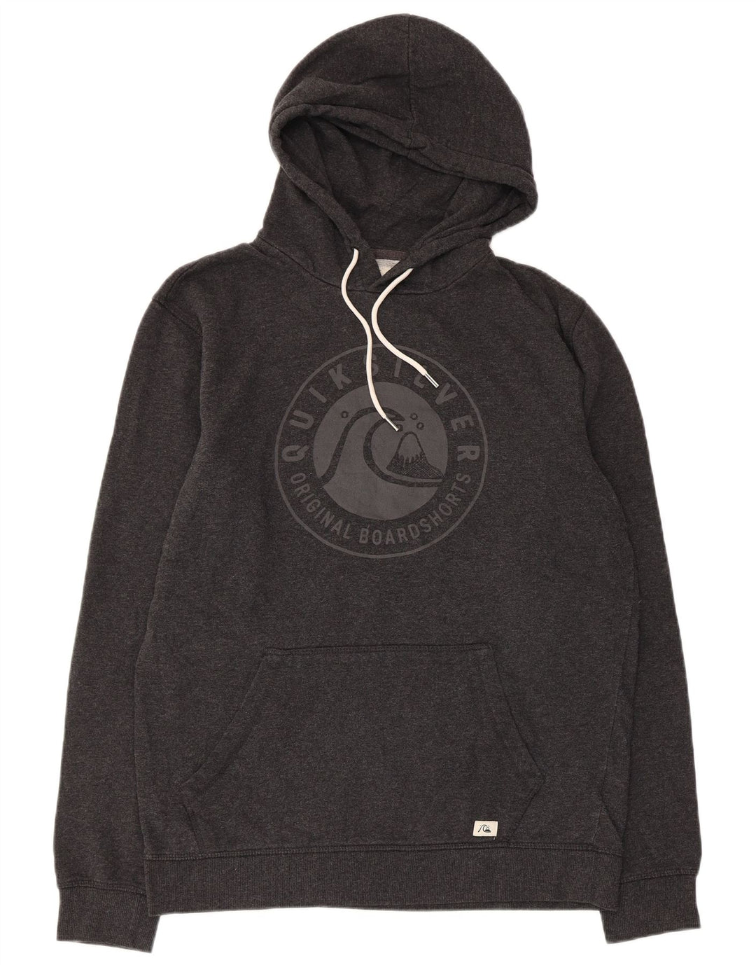 Felpa con cappuccio grafica da uomo Quiksilver grande in cotone grigio