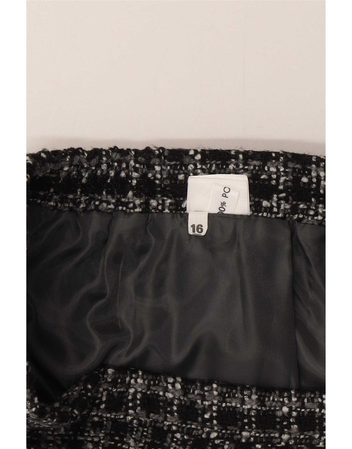 Gonna a tubino da donna Klasse UK 16 grande W32 poliestere a quadri neri