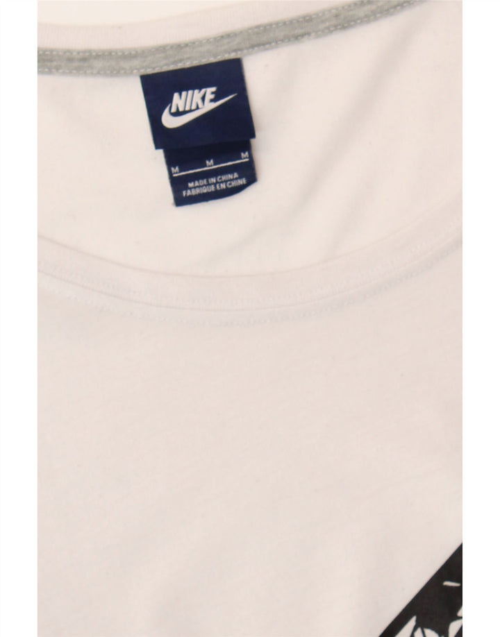 NIKE Womens Oversized Graphic T-Shirt Top UK 14 Medium White Polyester Vintage Nike and Second-Hand Nike from Messina Hembry 