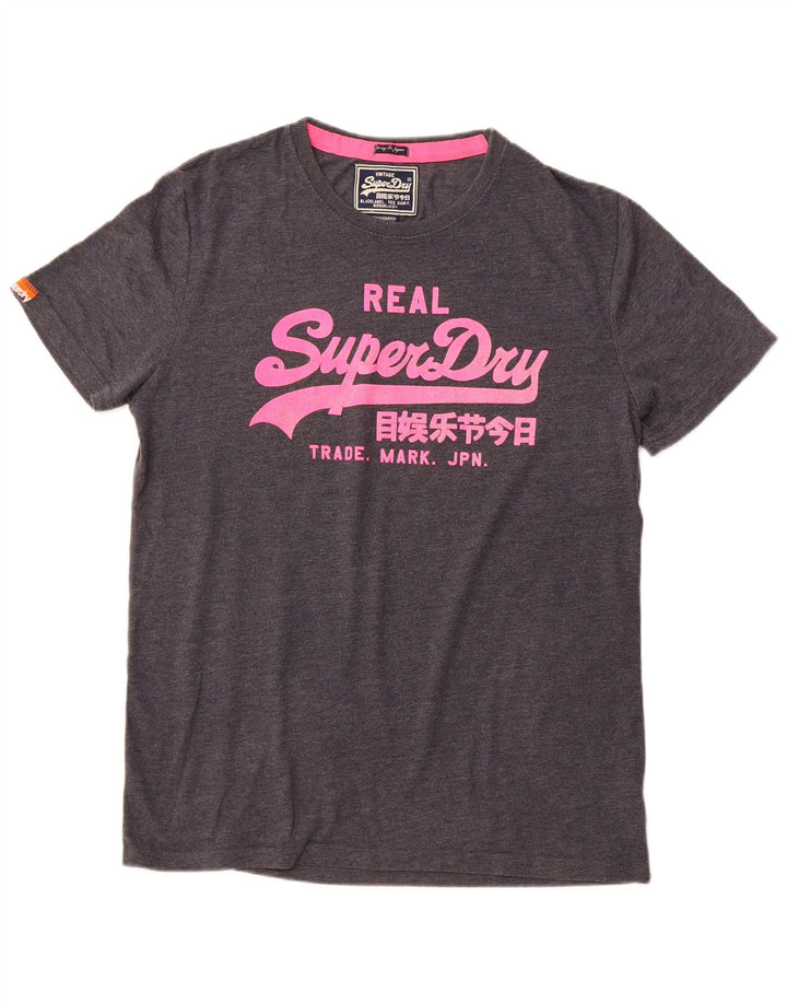 T-shirt grafica da uomo Superdry Top XL in cotone grigio