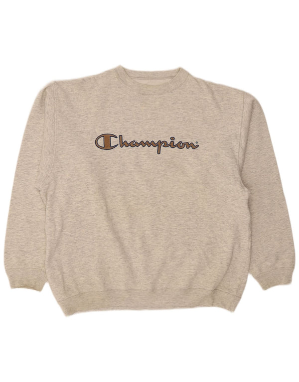 Felpa grafica da uomo Champion Jumper XL in cotone chiazzato grigio
