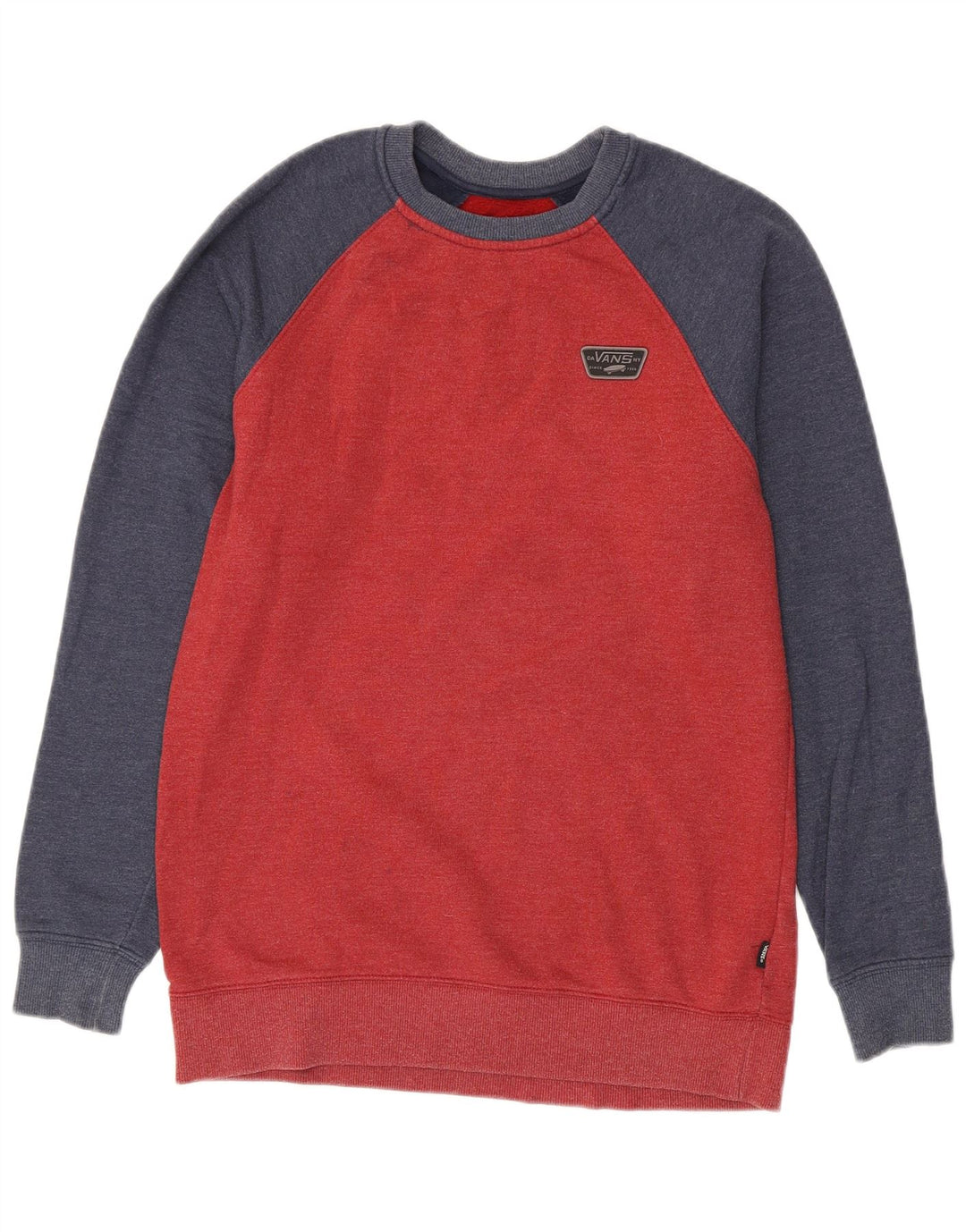 Felpa da uomo VANS maglione piccolo rosso in cotone color block