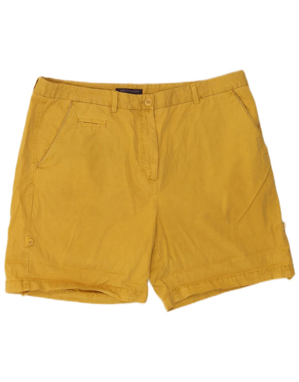 Pantaloncini chino da donna Marks & Spencer UK 18 XL W38 cotone giallo