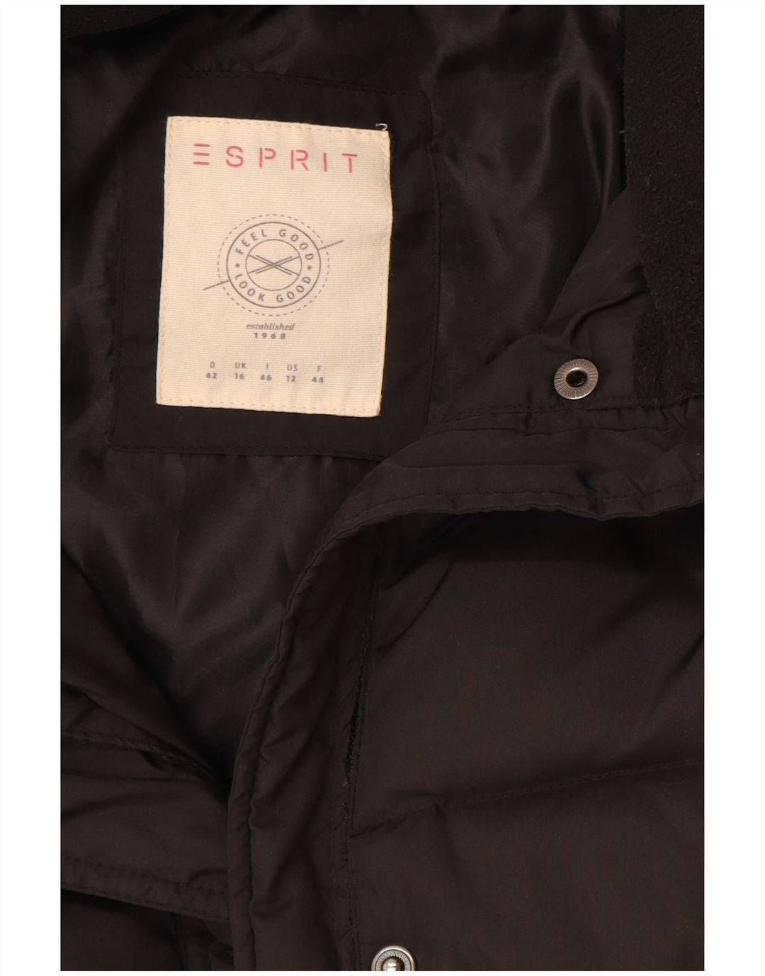 Cappotto imbottito da donna Esprit UK 16 grande poliestere nero
