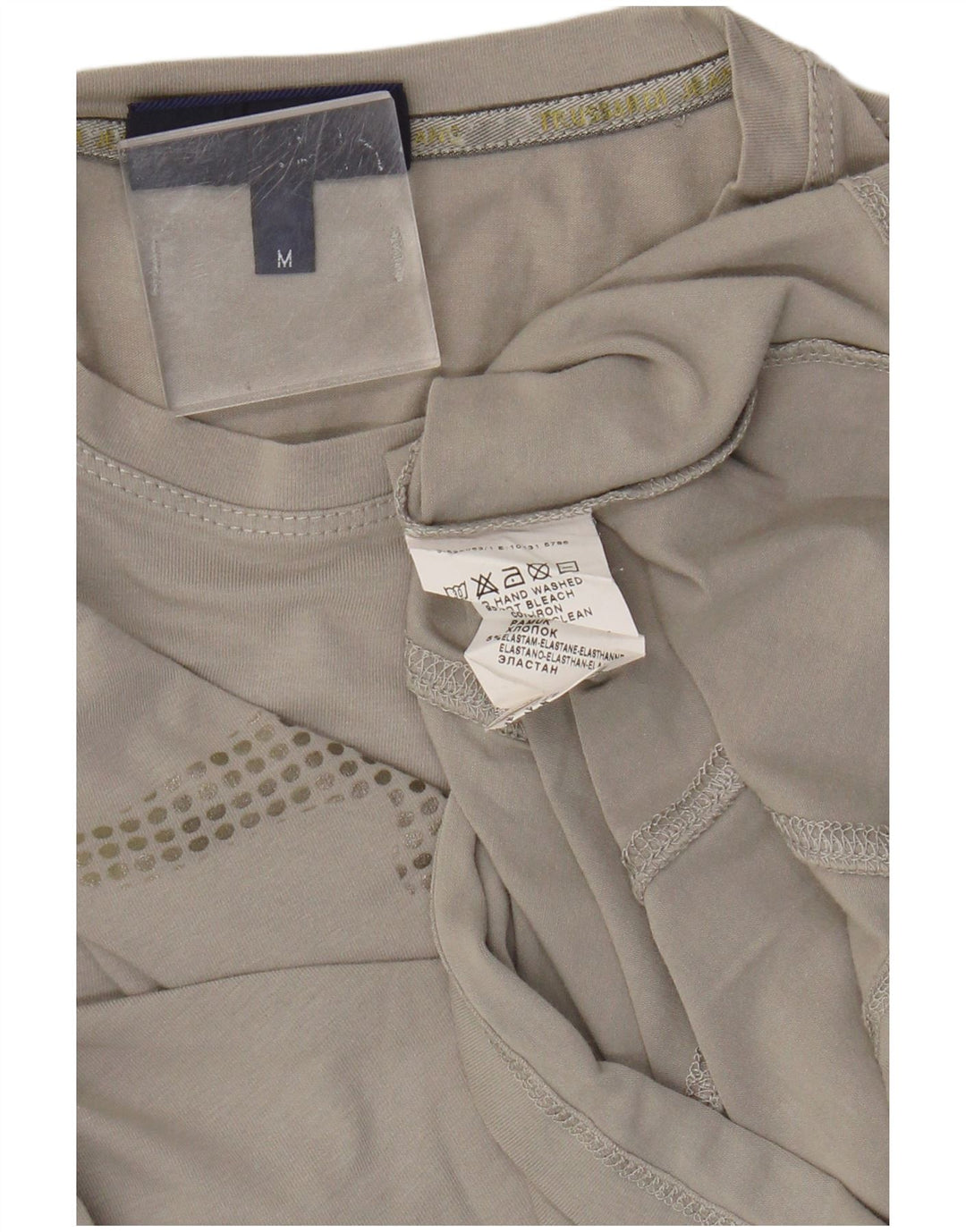 Top grafico da donna Trussardi Jeans manica lunga UK 14 Cotone grigio medio