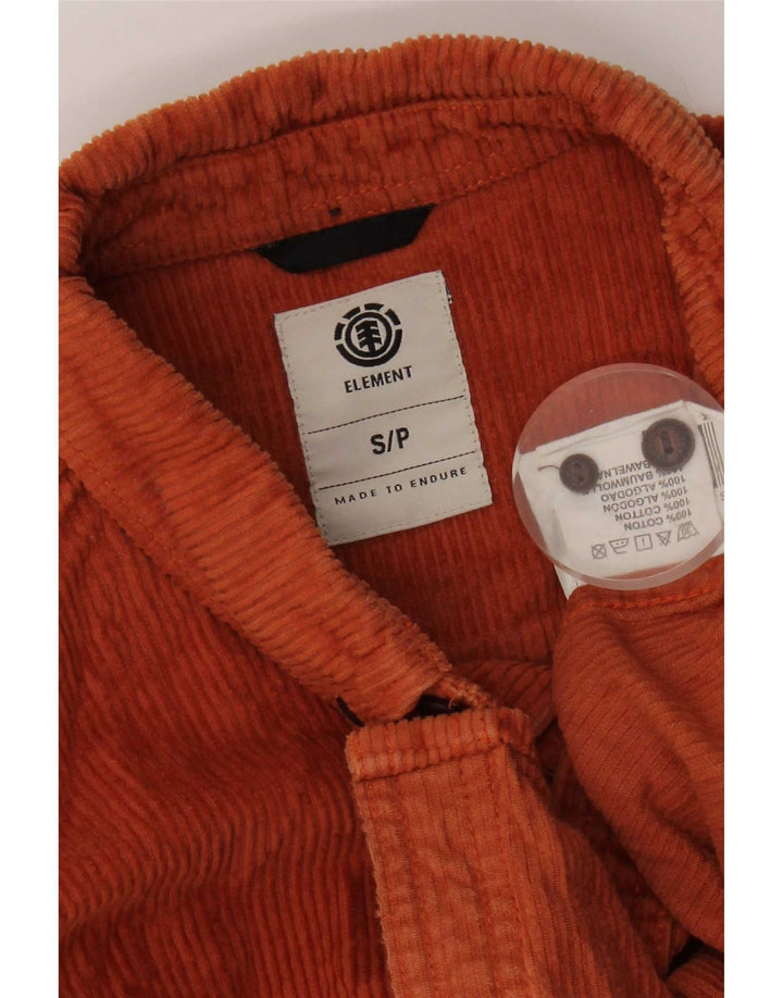 Camicia Element da uomo in velluto a coste piccola in cotone arancione
