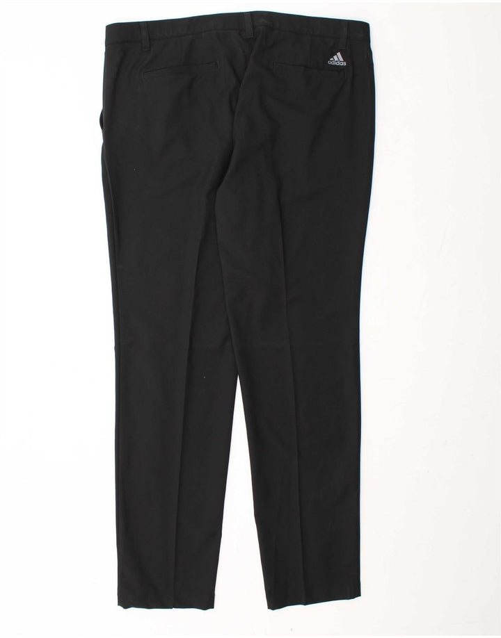 ADIDAS Mens Slim Chino Trousers W36 L32 Black Polyester