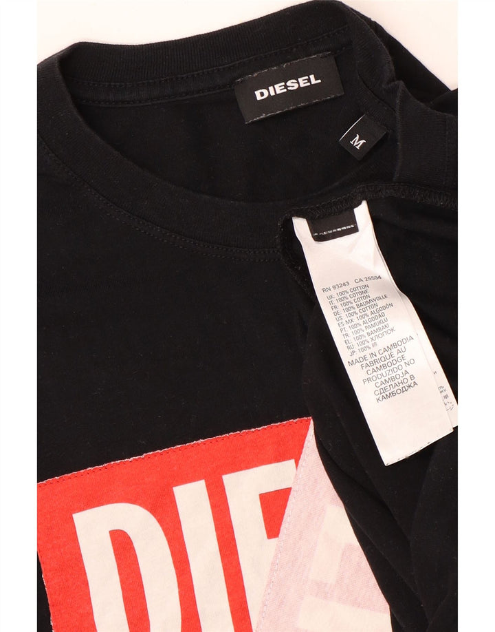 T-shirt grafica da uomo Diesel Top in cotone nero medio