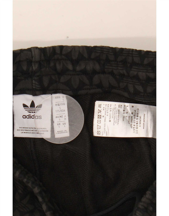 Pantaloncini sportivi grafici da uomo Adidas piccoli in cotone nero