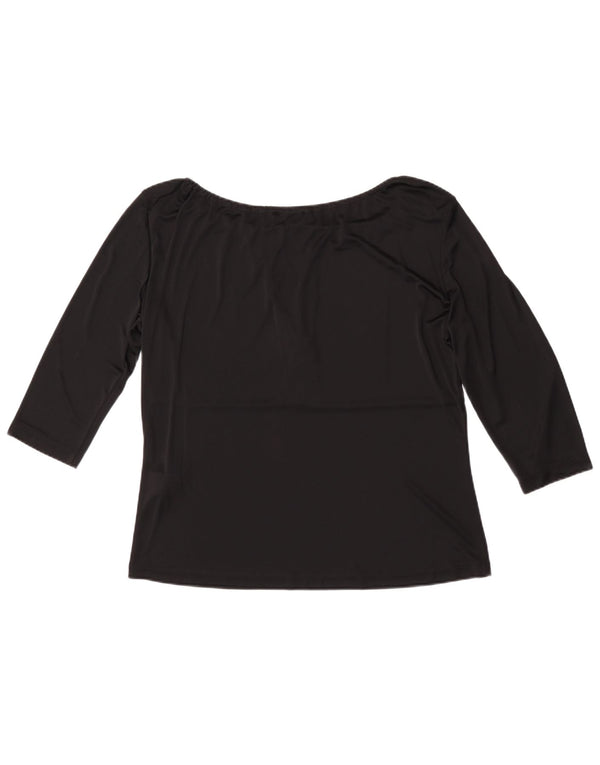 Camicetta da donna con maniche a 3/4 Perte by Krizia UK 18 XL Acetato nero