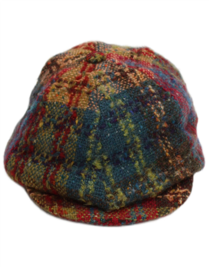 Hanna Hats Coppola da uomo piccola scozzese multicolore in lana vergine classica