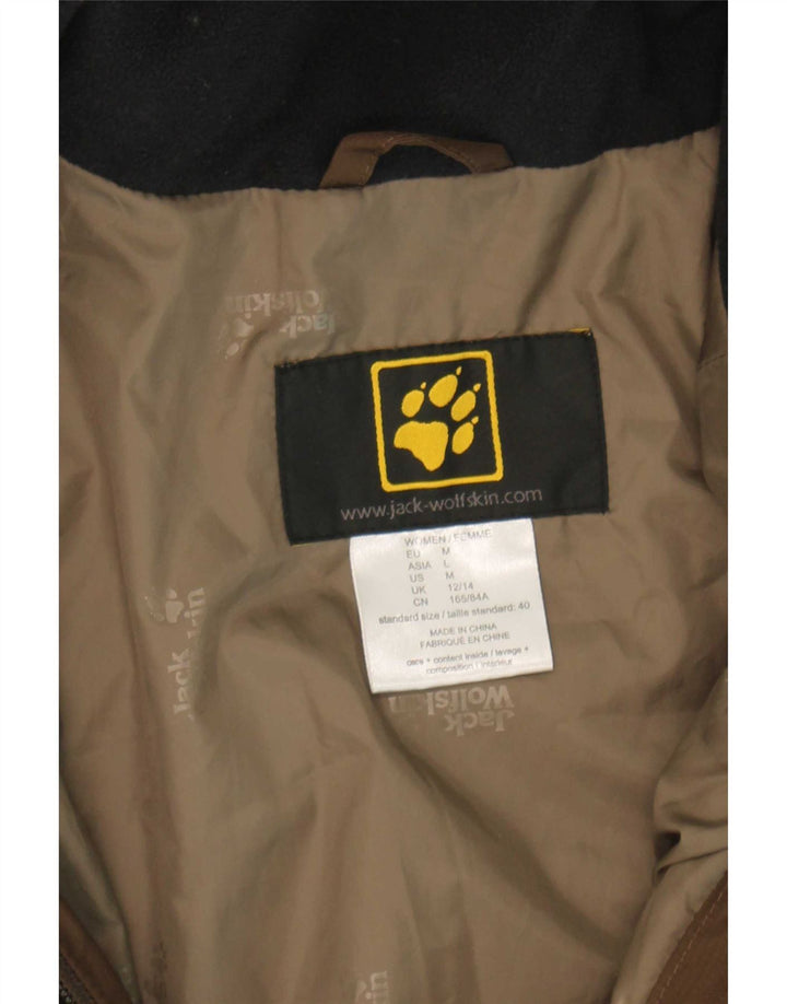 Cappotto imbottito con cappuccio da donna Jack Wolfskin UK 12/14 Poliestere marrone medio