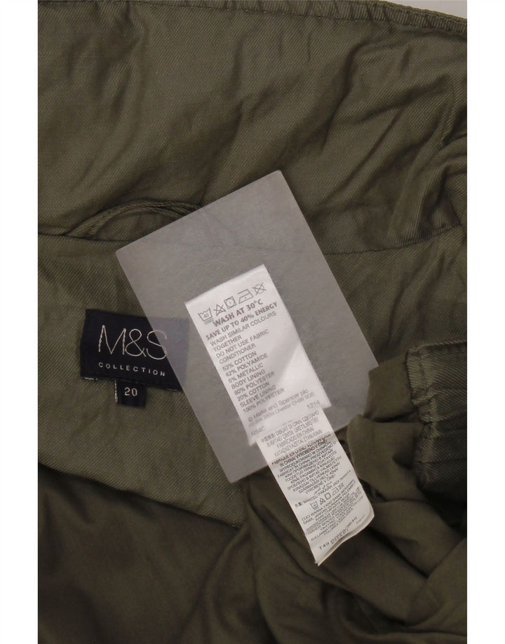 Giubbotto bomber con cappuccio da donna Marks & Spencer UK 20 2XL cotone kaki