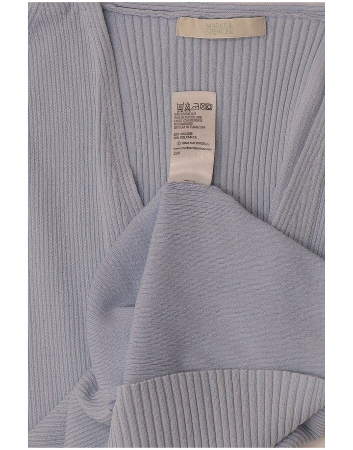 T-shirt corta da donna Marks & Spencer UK 14 Viscosa blu medio