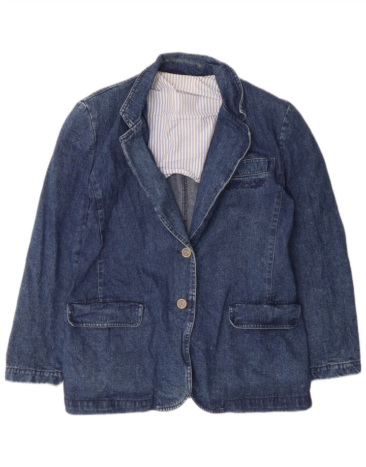 Marina Sport Giacca blazer oversize a 2 bottoni da donna taglia 17 piccola blu