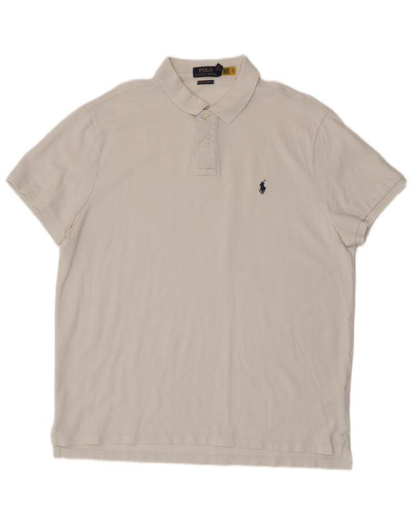 Polo Ralph Lauren da uomo personalizzata slim fit XL in cotone bianco