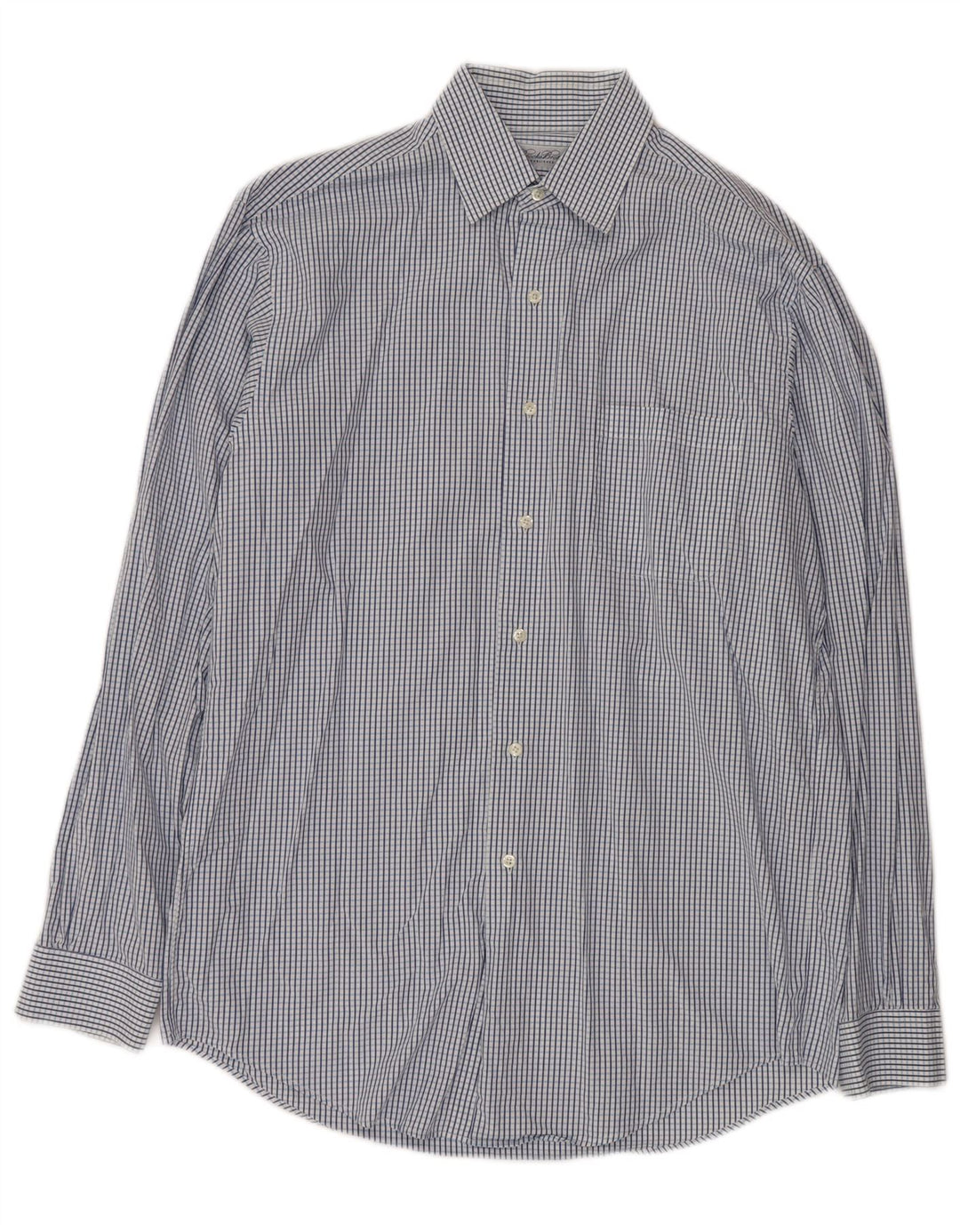 BROOKS BROTHERS Camicia da uomo taglia 15 1/2 cotone a quadri blu medio