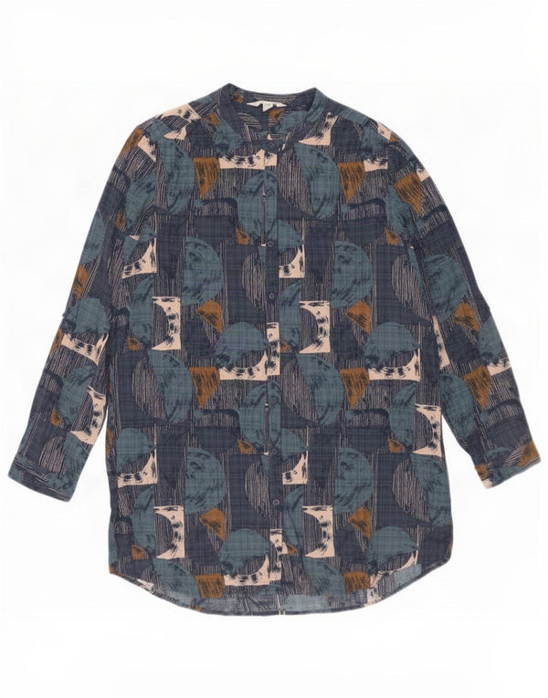 Camicia da donna Seasalt Cornwall UK 12 Medio Cotone geometrico blu navy