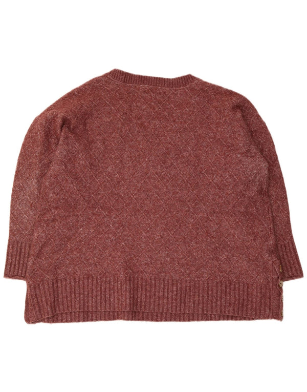 Maglione maglione con scollo a V da donna Fat Face UK 20 2XL Poliestere bordeaux