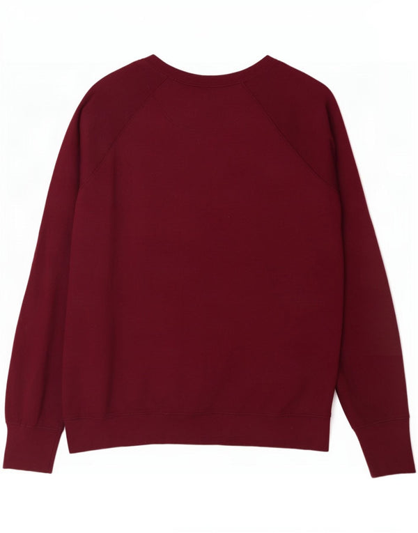 Champion Womens Graphic Sweatshirt Jumper UK 16 Large Burgundy Cotton
