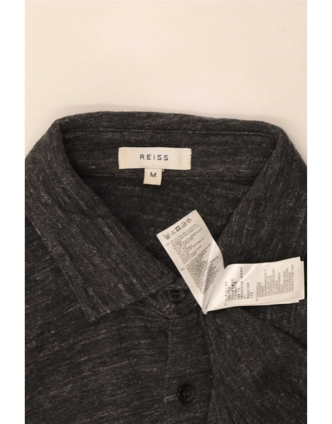 Camicia da uomo Reiss in cotone mélange grigio medio