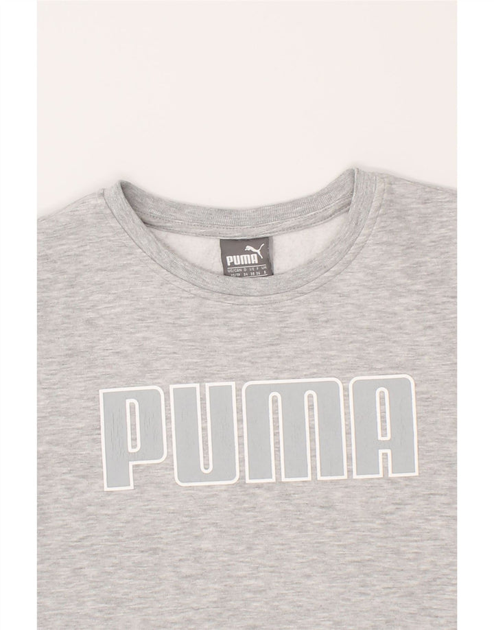 PUMA Womens Graphic Sweatshirt Jumper UK 8 Small  Grey Cotton Vintage Puma and Second-Hand Puma from Messina Hembry 