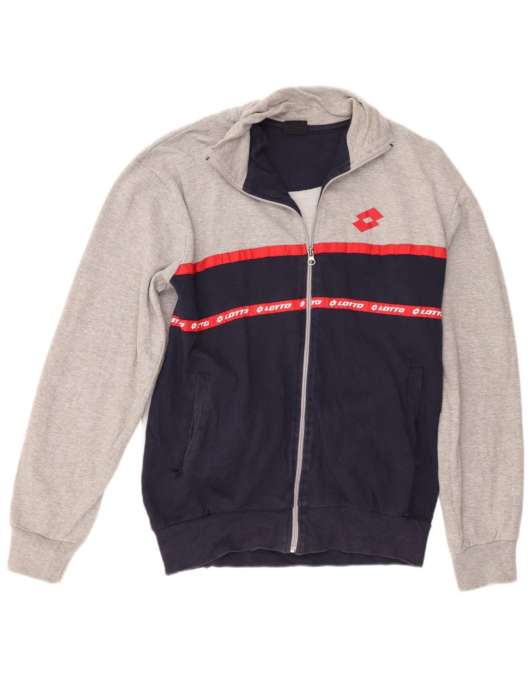 Giacca da ginnastica grafica da uomo Lotto IT 50 Large in cotone color block grigio
