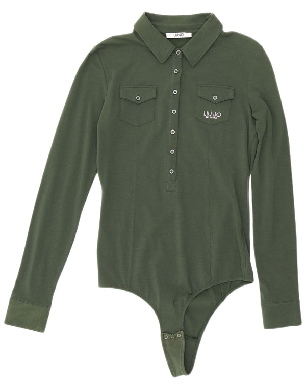 Liu Jo Donna Camicia Body UK 10 Small Verde Cotone