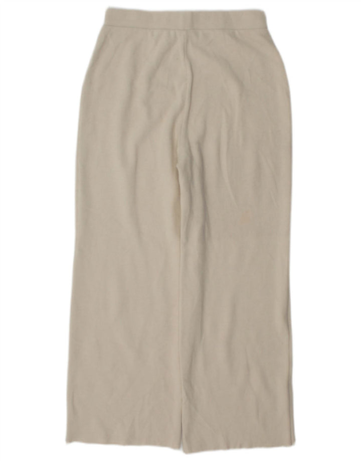 Pantaloni da tuta in maglia da donna Zara UK 10 piccoli bianco sporco