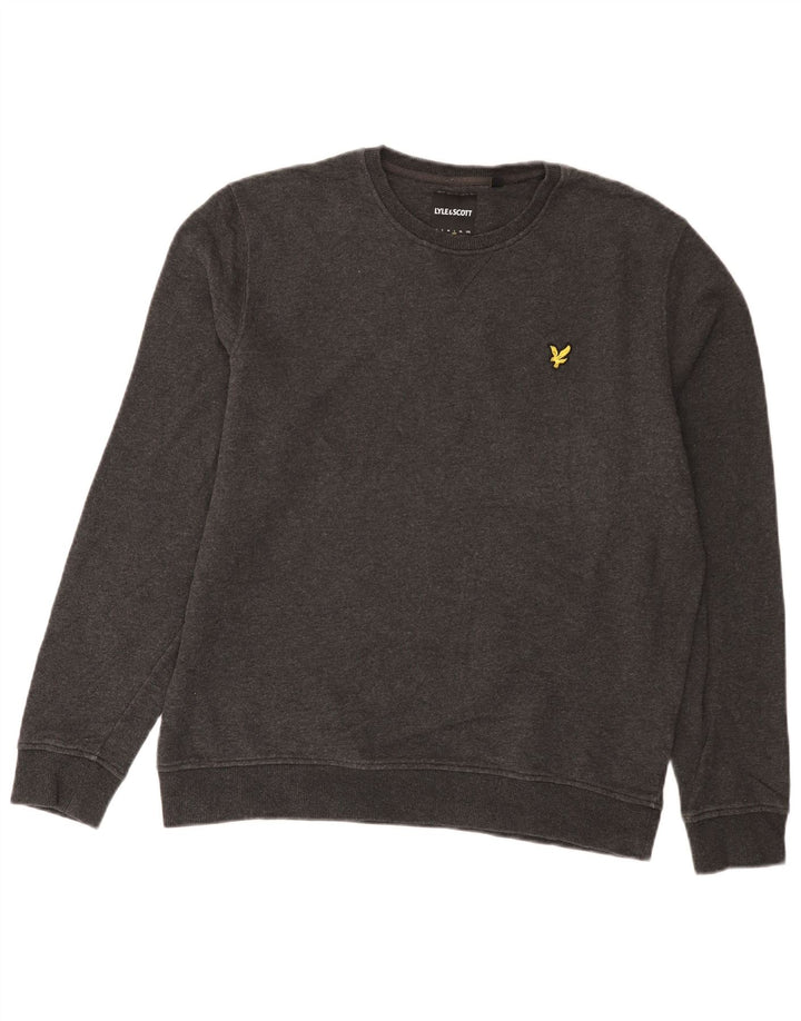 Lyle & Scott Felpa da uomo Maglione grande in cotone grigio