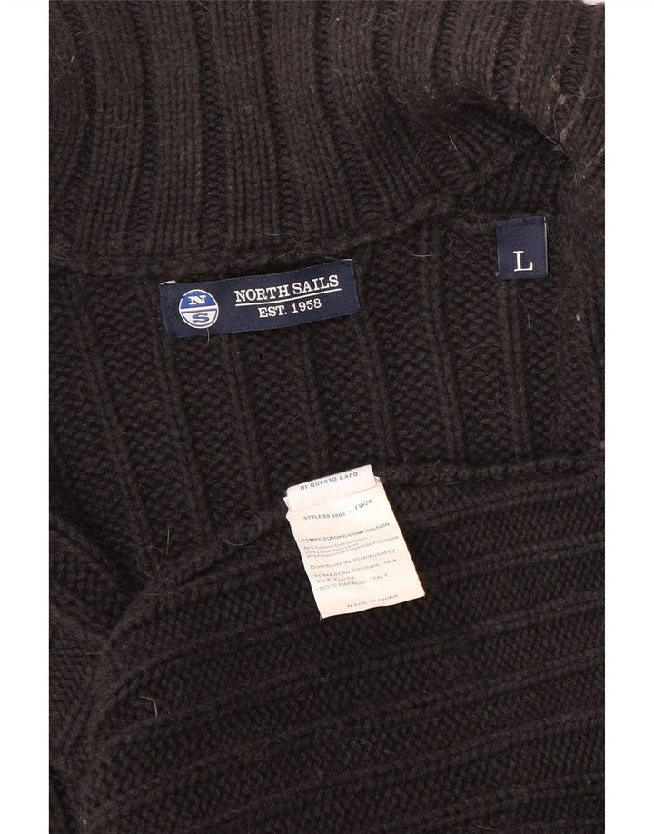 Maglione cardigan da uomo North Sails grande in lana nera