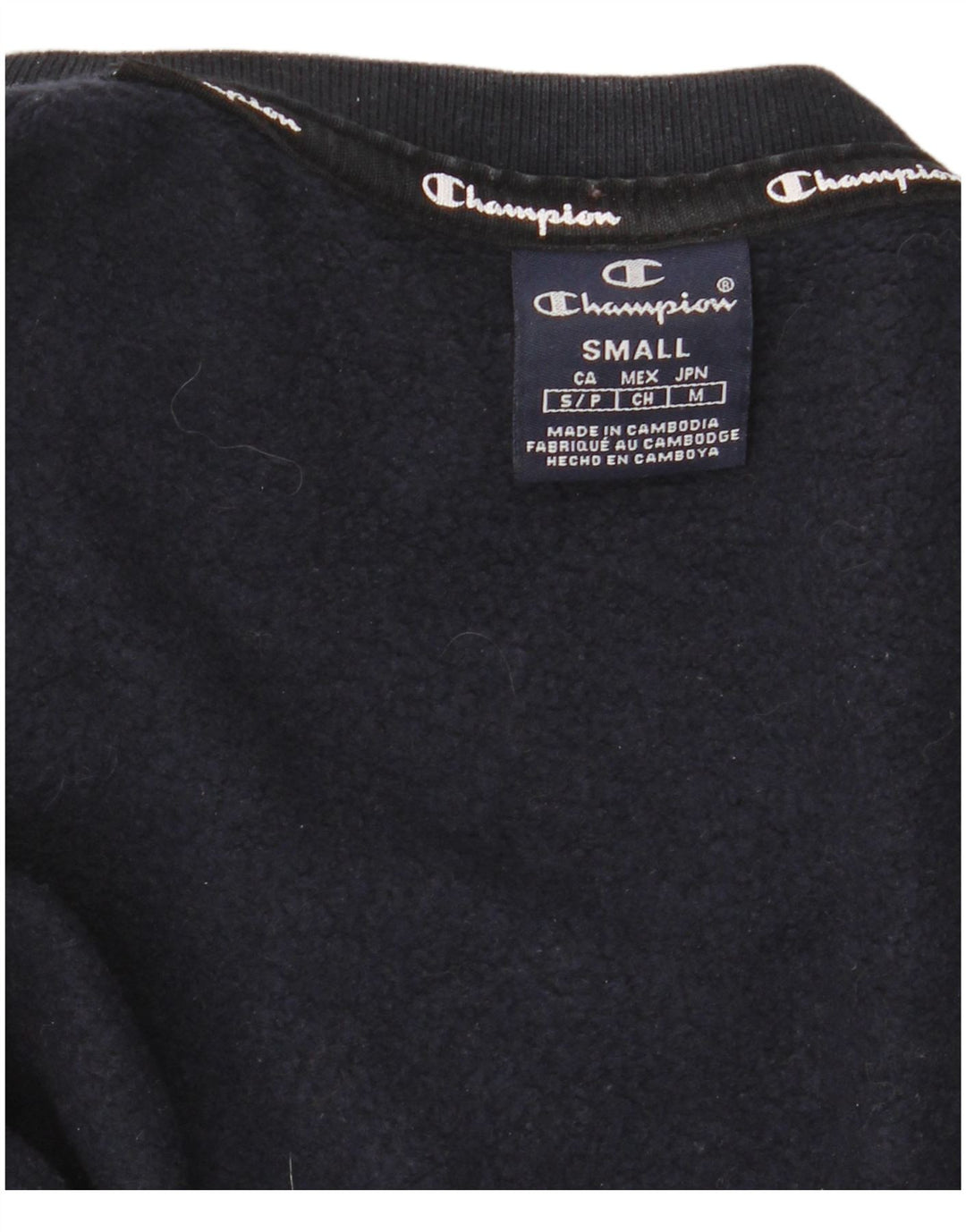 Felpa grafica da uomo Champion, maglione piccolo, blu navy